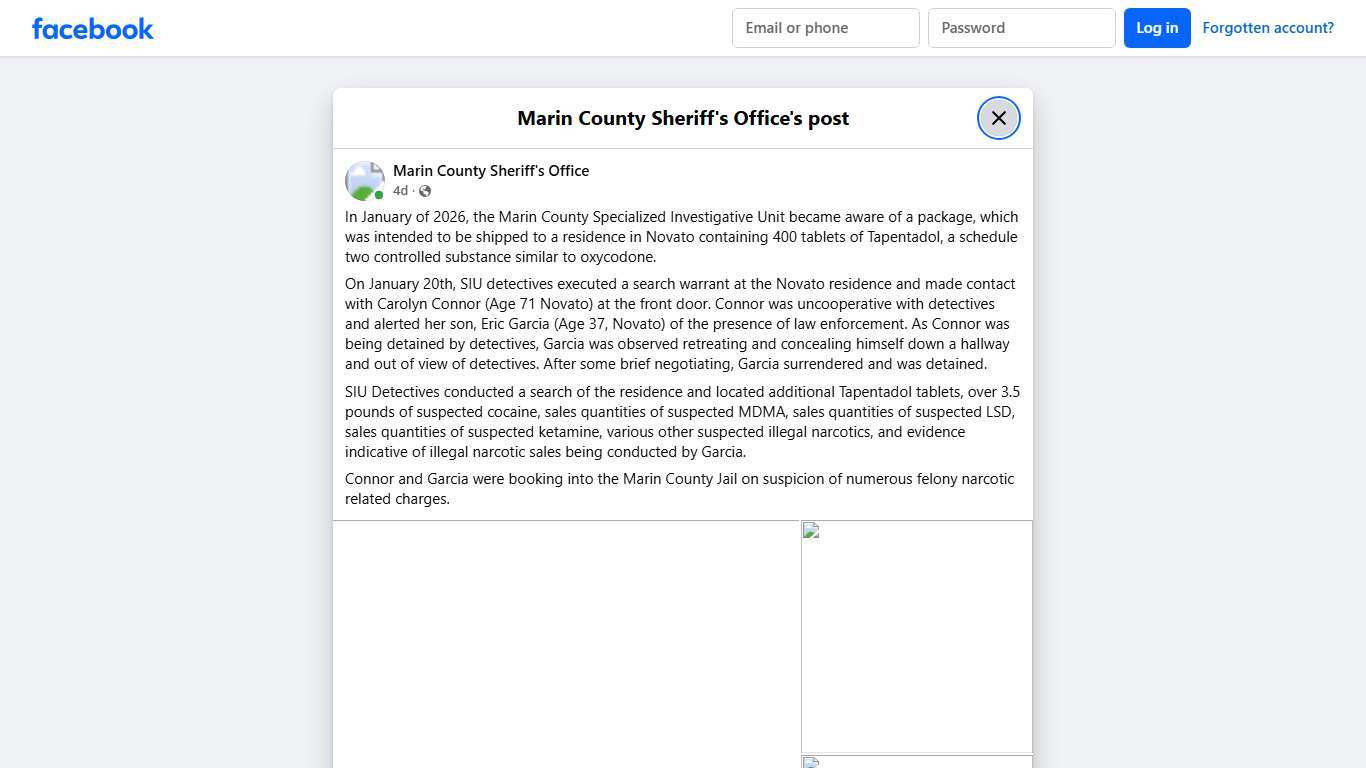 In January of 2026, the... - Marin County Sheriff's Office Facebook
