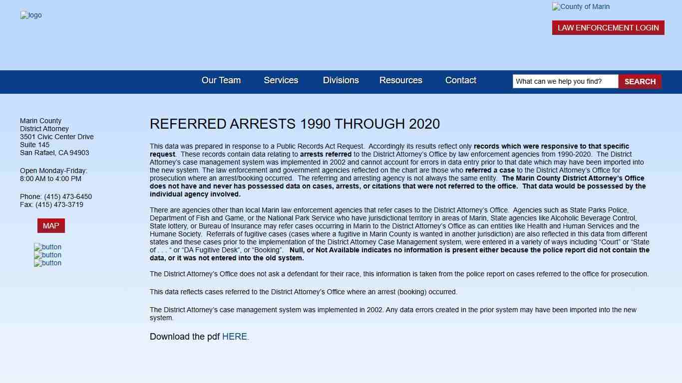 Referred Arrests - Marin County District Attorney